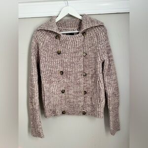 American Eagle Chunky Knit Double-Breasted Sweater Jacket